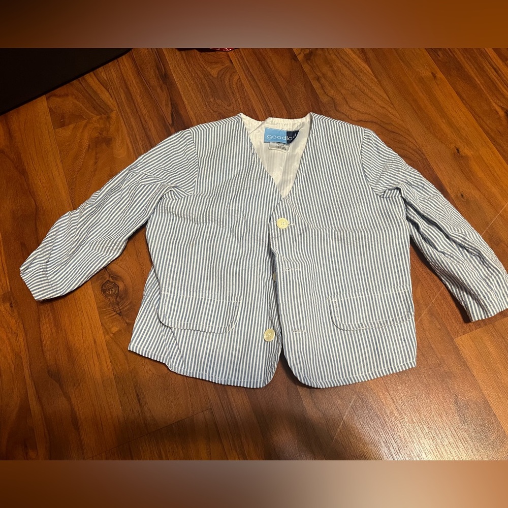 Blue seersucker jacket
2T